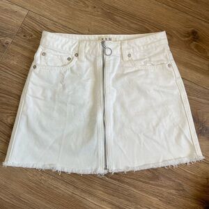 Free people white zip up skirt